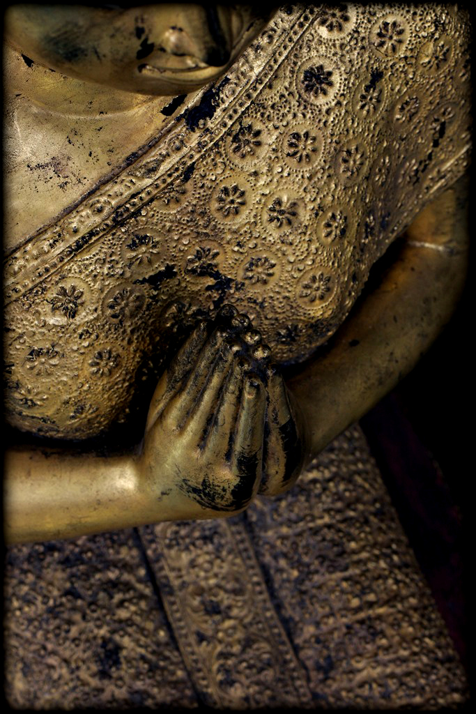 Pair Of 19C Bronze Thai Rattanakosin Buddhist Monks #HD397